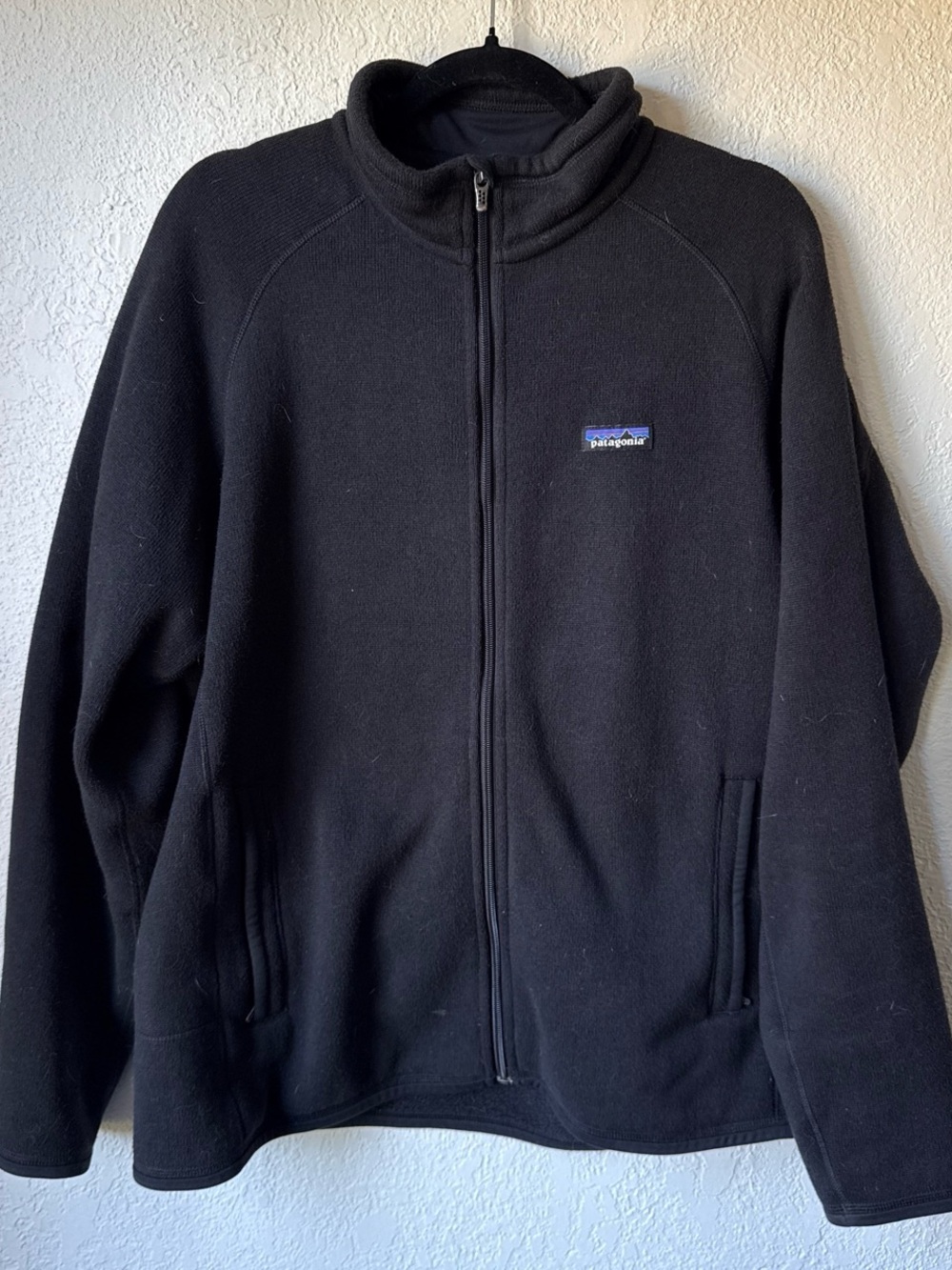 Patagonia Men’s Black Full-Zip Fleece Jacket with Logo Patch